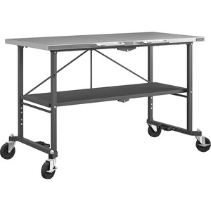 Cosco Commercial SmartFold Portable Workbench - Four Leg Base - 4 Legs x 52" Table Top Width x 25.50" Table Top Depth - 34.70" Height - Assembly Required - Gray - Stainless St
