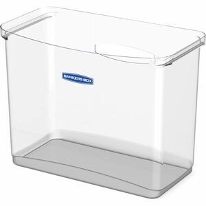 Bankers Box Portable Open Desktop File Box with Side Handles - Desktop - Hanging Rail, Handle, Durable - Clear - Polypropylene - 1 Each