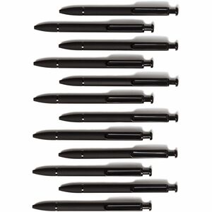 U Brands Monterey Soft Touch Ballpoint Pens - Midnight, 12 Count - 1 mm Pen Point Size - Retractable - Black - Matte Black Metal Barrel - 12