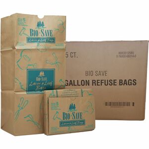AJM Bio-Save 30-gallon Lawn & Leaf Bags - 30 gal - 16" Width x 12" Length - Brown - Kraft - 50/Carton - Waste Disposal