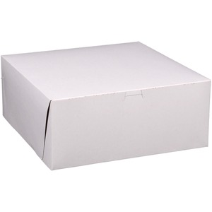 SCT Tray Bakery Box - External Dimensions: 14" Length x 14" Width x 6" Height - Paperboard - White, Brown - For Bakery, Storage, Transportation - 50 / Carton