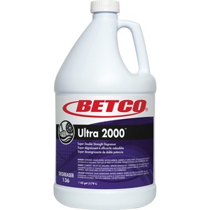Betco Ultra 2000 Super Degreaser - Concentrate - 128 fl oz (4 quart) - Cherry Almond Scent - 4 / Carton - Non-flammable, Petroleum Free - Green