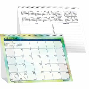 House of Doolittle Cosmos Desktop Tent Calendar - Monthly - 12 Month - January 2022 till December 2022 - Spiral Bound - Desktop - Multi - Paper - 6" Height x 6" Width - Refere