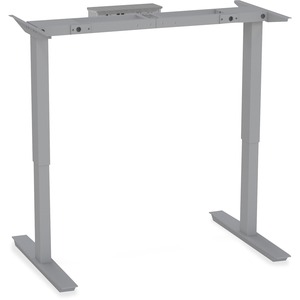 Safco ML-Series Table Base - Silver Metallic, Powder Coated Base - 2 Legs - Height Adjustable - 28" to 47.60" Adjustment - Assembly Required - 1 Each