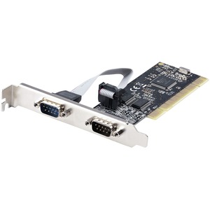 StarTech.com 2-Port PCI RS232 Serial Adapter Card, Dual Serial DB9 Ports, Expansion/Controller Card, Windows/Linux, Standard/Low Profile - Dual port PCI RS232 serial