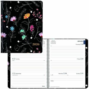 Rediform Watercolor Weekly/Monthly Planner - Julian Dates - Weekly, Monthly - 12 Month - January 2026 to December 2026 - 7:00 AM to 5:45 PM - Saturday, 7:00 AM to 8:45 PM - Mo