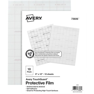 Avery® TouchGuard Protective Film Sheets - Supports Multipurpose - Rectangular - Antimicrobial, Non-toxic, Self-adhesive, Antibacterial, Durable, Removable, Anti-viral - Polye