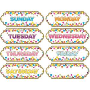 Ashley Magnetic Confetti Days Timesavers - Die-cut, Write on/Wipe off - 1 / Each - Multicolor