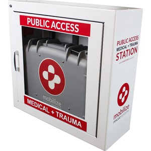 ZOLL Medical Rescue System Alarm Wall Cabinet - 22.5" Width x 8" Depth x 21" Height - Damage Resistant, See-through Window, Wall Mountable - Gray - Steel