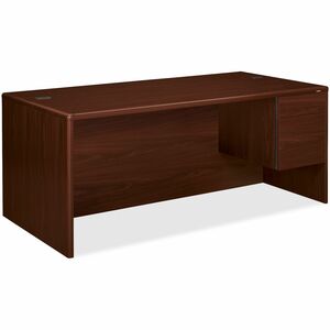 HON 10700 H10785R Pedestal Credenza - 29.5" Height x 72" Width x 36" Depth - 2 x Box, File Drawer(s)Right Side - Waterfall Edge - Finish: Mahogany - 1 Each