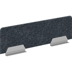 HON HUVDSAO1348 Privacy Screen - 46" Width x 13" Height - Silver Frame - Polyethylene Terephthalate (PET) - Dark Gray - 1 Each