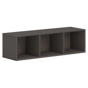 HON Mod Wall Mounted Storage | Open | 48"W | Slate Teak Finish - 39.8" Height x 48" Width x 14" Depth - Finish: Slate Teak - 1 Each