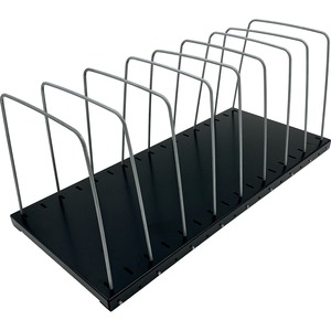 Huron Metal Wire Vertical Slots Organizer/Sorter - 8 Compartment(s) - Vertical - 7.50" Height x 18.25" Width x 8" Depth - Black - 1 Each