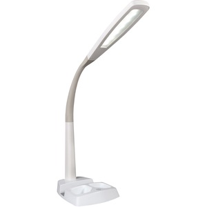 OttLite LED Desk Lamp with Charging Station - 26.5" Height - 7.5" Width - LED Bulb - USB Charging, Flexible Arm, Adjustable Height, ClearSun LED - Plastic - Desk Mountable - W