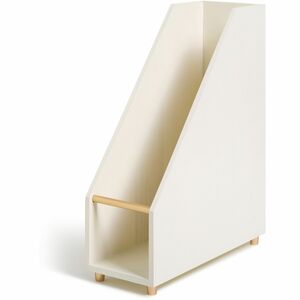 U Brands Juliet Magazine Holder - White - Pine Wood - 1 Each