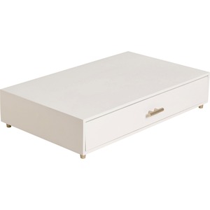 U Brands Juliet Desk Monitor Stand - 20 lb Load Capacity - 16.50" Height x 10.30" Width x 3.50" Depth - Desktop, Table - Pine Wood, Brass - White