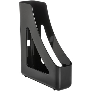 Deflecto AntiMicrobial Magazine File - Black - Polystyrene - 1 Each