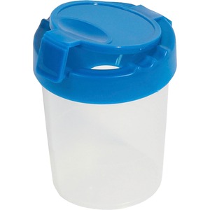 Deflecto Antimicrobial Kids No Spill Paint Cup Blue - Paint, Brush - 3.93" Height x 3.46" Width x 3.93" Depth - Blue - Plastic, Polypropylene - 1 Each