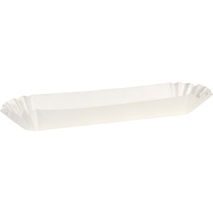 SEPG Hoffmaster 10" Fluted Hot Dog Trays - Serving - Disposable - White - Paper Body - 3000 Carton