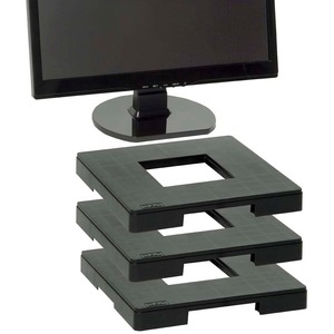 Data Accessories Company MP-106 Ergo Monitor Riser Block - 77 lb Load Capacity - 1.25" Height x 12" Width x 12" Depth - Black - TAA Compliant