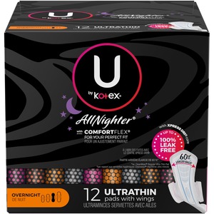 Kimberly-Clark Professional All Nighter Overnight Pad - WithWings - 1 Each - Anti-leak, Comfortable, Absorbent, Individually Wrapped