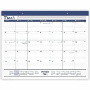 Cambridge Basic 2025-2026 Monthly Desk Pad Calendar, Standard, 21 3/4" x 17" - Standard - Monthly - 15 Month - October 2025 to December 2026 - 1 Month Single Page Layout - 15"