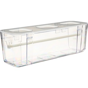 Deflecto Ribbon Dispenser - 4.40" Height x 13.30" Width x 4.20" Depth - Desktop - Lid, Portable, Stackable, Wall Mountable - Clear - Plastic, Polypropylene - 1 Each