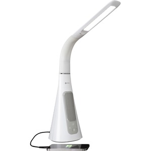 OttLite SanitizingPRO LED Desk Lamp with UVC Air Purifier - LED Bulb - Sanitizing, Glare-free Light, USB Charging, Adjustable Height - Desk Mountable - White, Gray - for Desk,