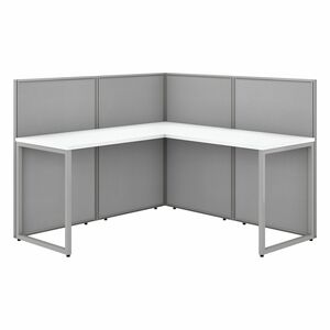 Bush Business Furniture Easy Office 60W L Shaped Cubicle Desk Workstation with 45H Panels - 45 Height x 60" Width x 60" Depth - Material: Fabric, Thermofused Laminate (TFL) -
