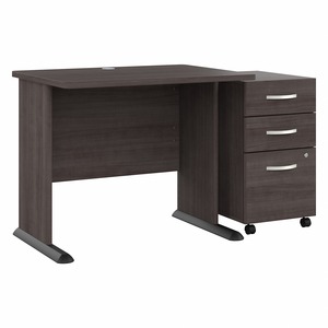 Bush Business Furniture Studio A 36W Computer Desk with 3-Drawer Mobile File Cabinet - 29.7" Height x 35.6" Width x 26.8" Length - 3 x File, Box Drawer(s) - Finish: Thermoplas