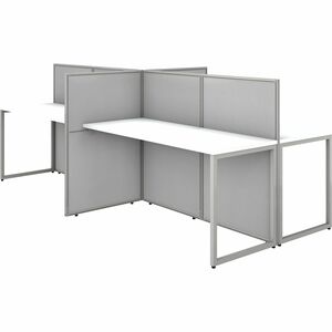 Bush Business Furniture Easy Office 60W 4 Person Cubicle Desk Workstation with 45H Panels - x 1" Thickness Surface, x 60" Width Desk, 45 Height Panel, x 60" Width x 24" Depth
