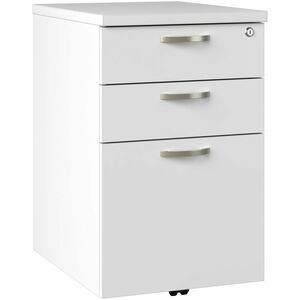 Bush Business Furniture Easy Office 3 Drawer Mobile File Cabinet - 25" Height x 16" Width x 20" Depth - 3 - Material: Steel, Metal, Engineered Wood, Thermofused Laminate (TFL)