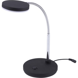 Bostitch Metal Gooseneck Desk Lamp, Black - LED Bulb - Polished Metal - Gooseneck, Flicker-free, Glare-free Light, Adjustable Head, Flexible Neck, Adjustable Brightness, Eco-f