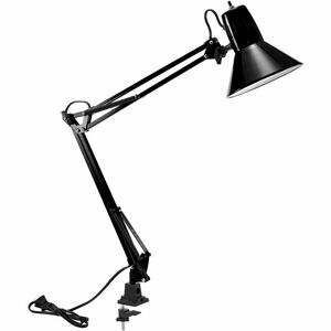 Bostitch Swing Arm Desk Lamp with Clamp, Black - 9 W LED Bulb - Swivel Arm, Flicker-free, Glare-free Light, Durable, Eco-friendly - 700 lm Lumens - Metal - Desk Mountable - Bl