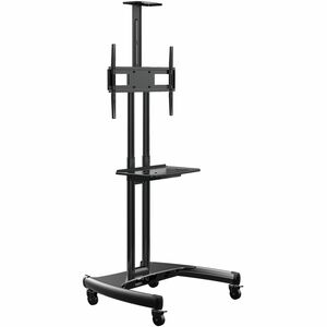 Rocelco VSTC Standard TV Cart - 100 lb Load Capacity - 4 Casters - 2.50" Caster Size - Steel Frame - Black - 32" to 70" Screen Supported - Landscape - 1 Each