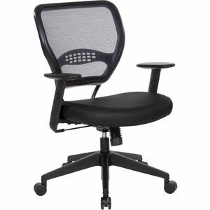 Office Star 5500 Dillon Back & Seat Managers Chair - Black Seat Color - Vinyl Seat Material - Black Back Color - Vinyl Back Material - 5-star Base - Armrest - 1 Each