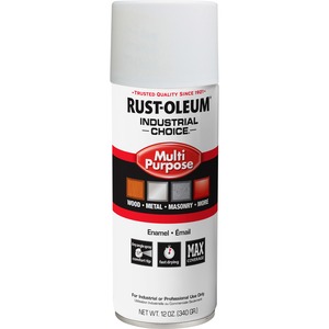 Rust-Oleum Industrial Choice Enamel Spray Paint - Aerosol - Gloss - White - 12 fl oz - 1 Each