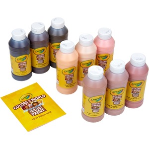 Crayola Colors of the World™ Washable Paint - 8 fl oz - 9 / Box - Multicolor