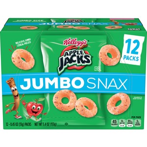 Apple Jacks Jumbo Snax Cereal Snack - No High Fructose Corn Syrup - Apples & Cinnamon - 5.40 oz - 12 / Box