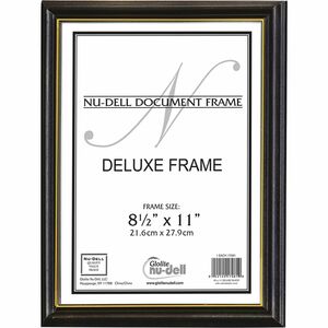 nudell Document Frame - 8.50" x 11" Frame Size - Vertical, Horizontal - Unbreakable, Hanger - 1 Each - Plastic, Wood - Wood Grain, Black