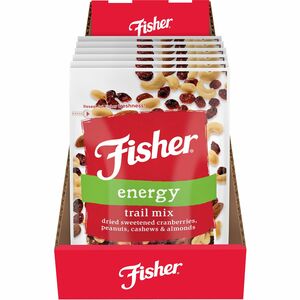 Fisher Energy Trail Mix - Resealable Bag - 3 Serving Pack - 3.50 oz - 6 / Carton