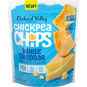 Orchard Valley Harvest White Cheddar Chickpea Chips - Gluten-free, Individually Wrapped - White Cheddar - 1 Serving Bag - 3.50 oz - 6 / Carton