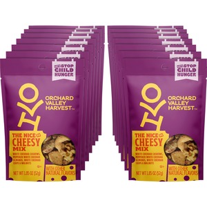 Orchard Valley Harvest Nice 'n Cheesy Mix - No Artificial Color, No Artificial Flavor, Resealable Bag - Crunch, Cheese, Cashew, White Cheddar, Wheat, Walnut, Almond - 1 Servin