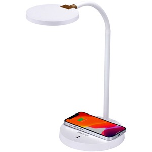 Bostitch Qi Wireless Charging LED Desk Lamp White - LED Bulb - Adjustable Brightness, Flexible, Touch Sensitive Control Panel, Dimmable, Glare-free Light, Flicker-free, Adjust