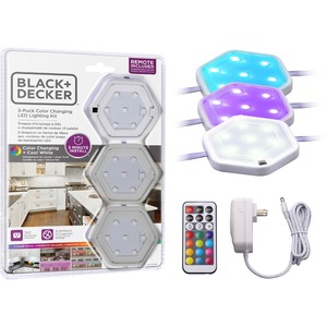 BLACK+DECKER Color-Changing LED Puck Light Kit