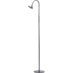 Bostitch Minimalist Floor Lamp - 58" Height - LED Bulb - Adjustable, Flicker-free, Glare-free Light, Adjustable Neck - Floor-mountable - Gray - for Reading, Crafting, Home, Of
