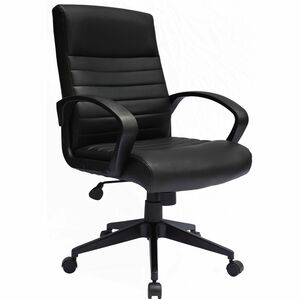 Boss Ribbed Back Task Chair - Black Seat Color - Vinyl Seat Material - Black Back Color - Vinyl Back Material - Black Frame Color - 5-star Base - Armrest - 1 Each