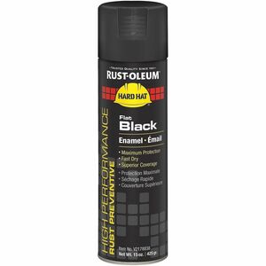 Rust-Oleum Protective Enamel Spray Paint - Gloss - Flat Black - 15 fl oz - 1 Each