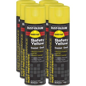 Rust-Oleum High Performance Enamel Spray Paint - Liquid - Safety Yellow - 15 fl oz - 6 / Carton