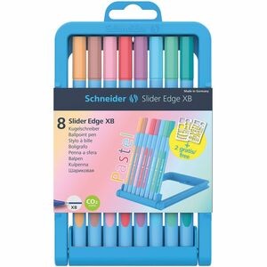 Schneider Slider Edge Pastel XB Ballpoint Pens - Extra Broad Pen Point - 1.4 mm Pen Point Size - Flamingo, Mint, Peach, Lilac, Pink, Baby Blue, Blush - Stainless Steel Tip - 8